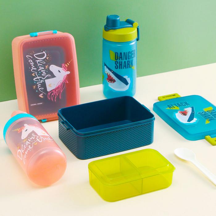 童彩3格飯盒+運(yùn)動(dòng)水壺